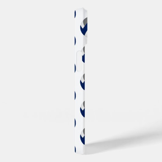 Mit Monogramm graues Volleyballmuster Case-Mate iPhone Hülle (Rückseite / Rechts)