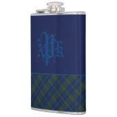 Mit Monogramm Green, Blue & Aqua Kariert Flachmann (Links)