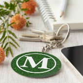 Mit Monogramm Green Glitz BB Schlüsselanhänger (Seite)