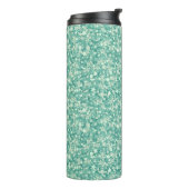Mit Monogramm Green Glitzer Muster Thermosbecher (Nach links gedreht)