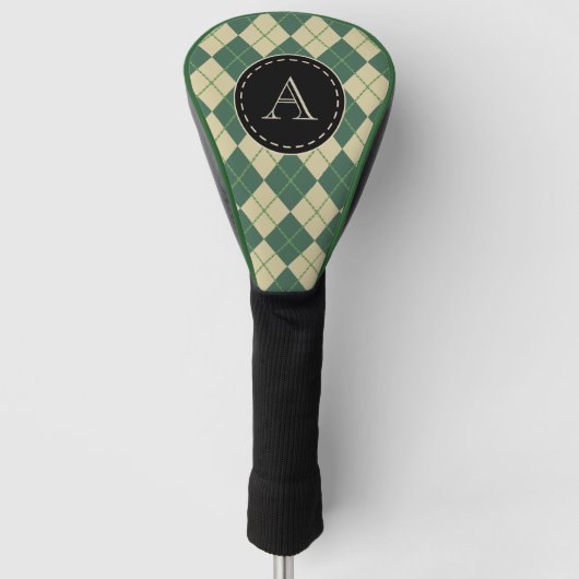 Mit Monogramm Green Raute Golf Club Cover Headcover (Vorderseite)