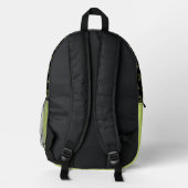 Mit Monogramm Green Tennis Racket Muster Bedruckter Rucksack (Rückseite)
