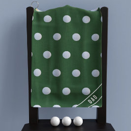 Mit Monogramm Green und White Polka Dot Muster Golfhandtuch