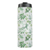 Mit Monogramm Green Verlassen botanische Wohngesta Thermosbecher (Vorderseite)