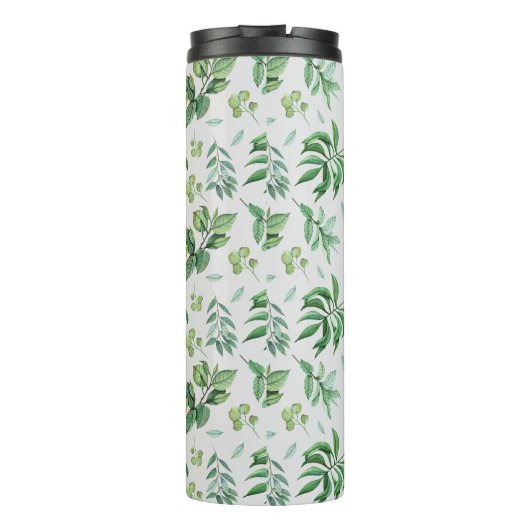 Mit Monogramm Green Verlassen botanische Wohngesta Thermosbecher (Rückseite)