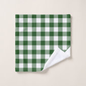 Mit Monogramm Green White Buffalo Kariertes Muster Badhandtuch Set (Waschlappen)