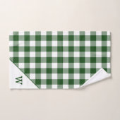 Mit Monogramm Green White Buffalo Kariertes Muster Badhandtuch Set (Handtuch)