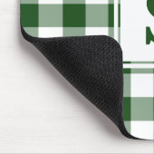 Mit Monogramm Green White Buffalo Karo Muster Mousepad (Ecke)