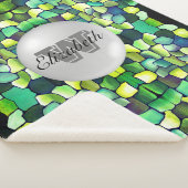 Mit Monogramm Greenery Geometric Vivid Pattern Sherpadecke (3/4)