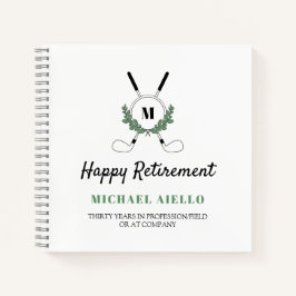 Mit Monogramm Greenery Golf Themed Retirement Part Notizblock