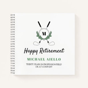 Mit Monogramm Greenery Golf Themed Retirement Part Notizblock