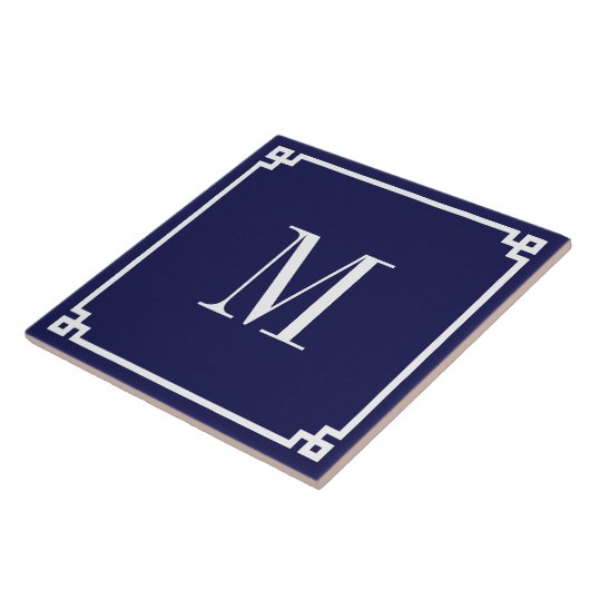 Mit Monogramm griechische Schlüsselgrenze Fliese (Seite)