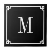 Mit Monogramm griechische Schlüsselgrenze für Schw Fliese (Vorderseite)