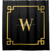 Mit Monogramm griechischer Key Duschvorhang (Vorderseite)