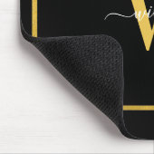 Mit Monogramm griechischer Key für Schwarz und Gol Mousepad (Ecke)