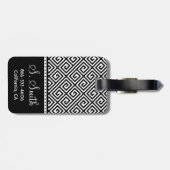 Mit Monogramm griechischer Schlüsselgepäck-Umbau Gepäckanhänger (Rückseite horizontal)