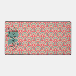 Mit Monogramm Groovy Geometric Floral Schreibtischunterlage