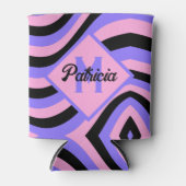 Mit Monogramm Groovy pink und lila psychedelisch s Dosenkühler (Vorderseite)