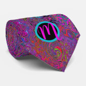 Mit Monogramm Groovy Retro Krawatte (Gerollt)