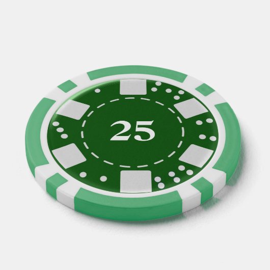 Mit Monogramm Grün 25 Pokerchips (Einzeln)