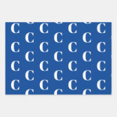 Mit Monogramm-grün-blauer Anfangsbuchstabe Geschenkpapier Set (Vorderseite 3)