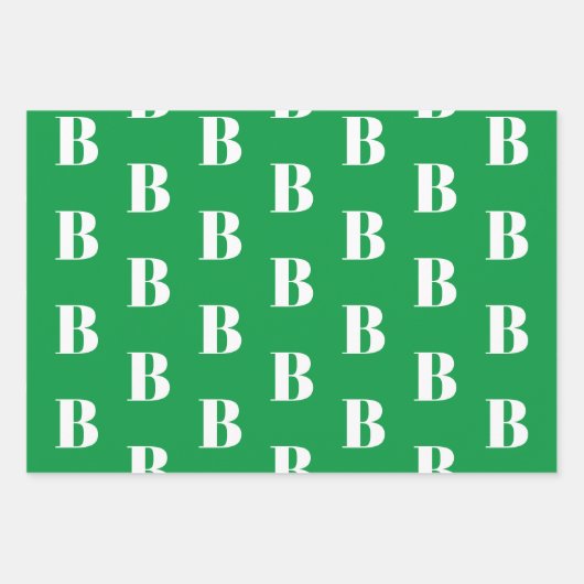 Mit Monogramm-grün-blauer Anfangsbuchstabe Geschenkpapier Set (Vorderseite 2)