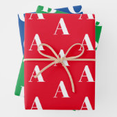 Mit Monogramm-grün-blauer Anfangsbuchstabe Geschenkpapier Set (Beispiel)