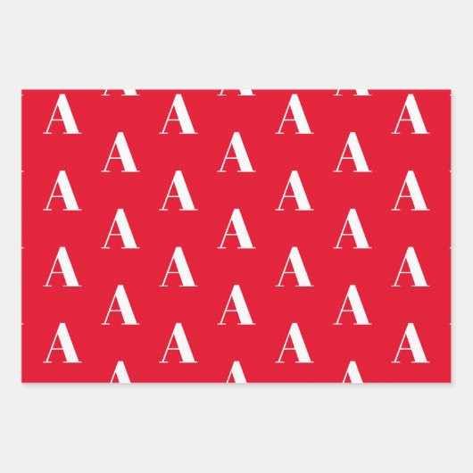 Mit Monogramm-grün-blauer Anfangsbuchstabe Geschenkpapier Set (Vorderseite)