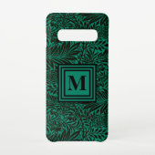 Mit Monogramm grün-botanisches Muster Samsung Galaxy Hülle (Rückseite)