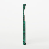 Mit Monogramm grün-botanisches Muster Samsung Galaxy Hülle (Linke Seite)