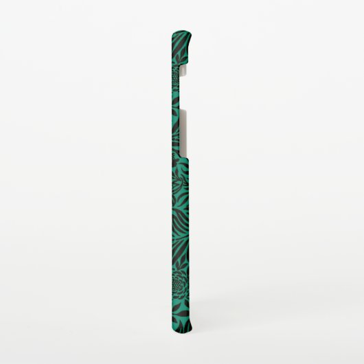 Mit Monogramm grün-botanisches Muster Samsung Galaxy Hülle (Linke Seite)