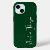 Mit Monogramm Grün Case-Mate iPhone Hülle (Rückseite)