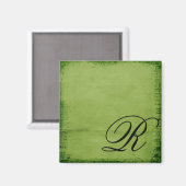 Mit Monogramm-grün Magnet (Vorderseite/Rückseite)