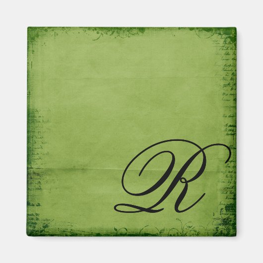 Mit Monogramm-grün Magnet (Vorne)