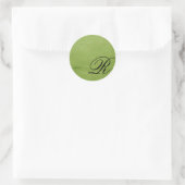 Mit Monogramm-grün Runder Aufkleber (Tasche)