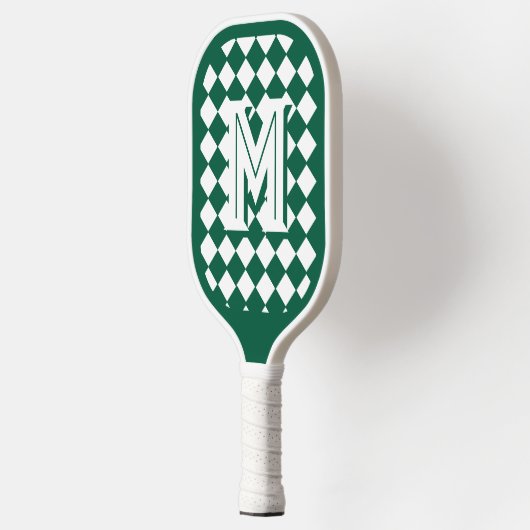 Mit Monogramm Grün/Weiß Gemustert Pickleball Schläger (Links)