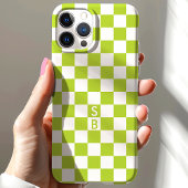Mit Monogramm grün-weißes Prüfmuster Case-Mate iPhone Hülle