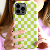 Mit Monogramm grün-weißes Prüfmuster Case-Mate iPhone Hülle