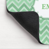 Mit Monogramm grün Zickzack Mousepad (Ecke)