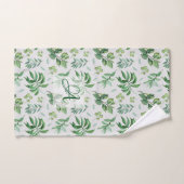 Mit Monogramm grüne Blätter Botanische Wohngestalt Badhandtuch Set (Handtuch)