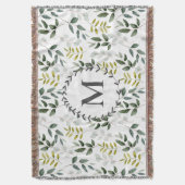 Mit Monogramm grüne Eukalyptus-tropische Blätter Decke (Vorderseite Vertikal)