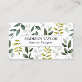 Mit Monogramm grüne Eukalyptus-tropische Blätter Visitenkarte (Vorderseite)