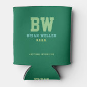 mit Monogramm grüne Farbe kann kühler werden Dosenkühler (Vorderseite)