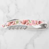 Mit Monogramm Grüne Hochzeit Boho Floral Wasserfar Kellnermesser (Rückseite)