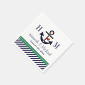 Mit Monogramm grüne Hochzeit und Navy Anchor Serviette (Ecke)