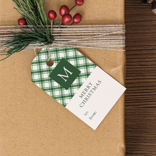 Mit Monogramm Grüne Weihnachtsgeschenke Tags Geschenkanhänger