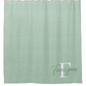 Mit Monogramm grüner Duschvorhang (Vorderseite)