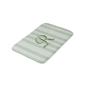 Mit Monogramm, grüner Streifen Badematte (Schrägansicht)