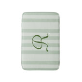 Mit Monogramm, grüner Streifen Badematte (Vorderseite Vertikal)