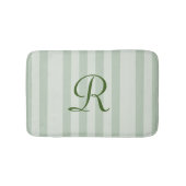 Mit Monogramm, grüner Streifen Badematte (Vorderseite)